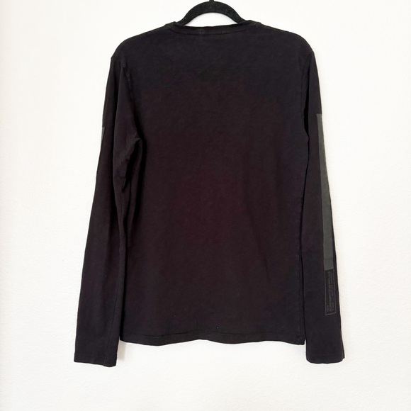 Superdry Surplus Goods Jet Black Graphic Long Sleeve Tee Top Size M - Picture 8 of 14